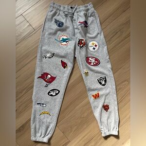 NFL Gray mens Joggers with Team Logos